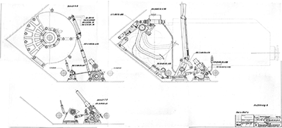021B-49500-Bl.6 (Hierzu Bl.5) Einbauzeichnung f. Hand- u. Fußhebelwerk